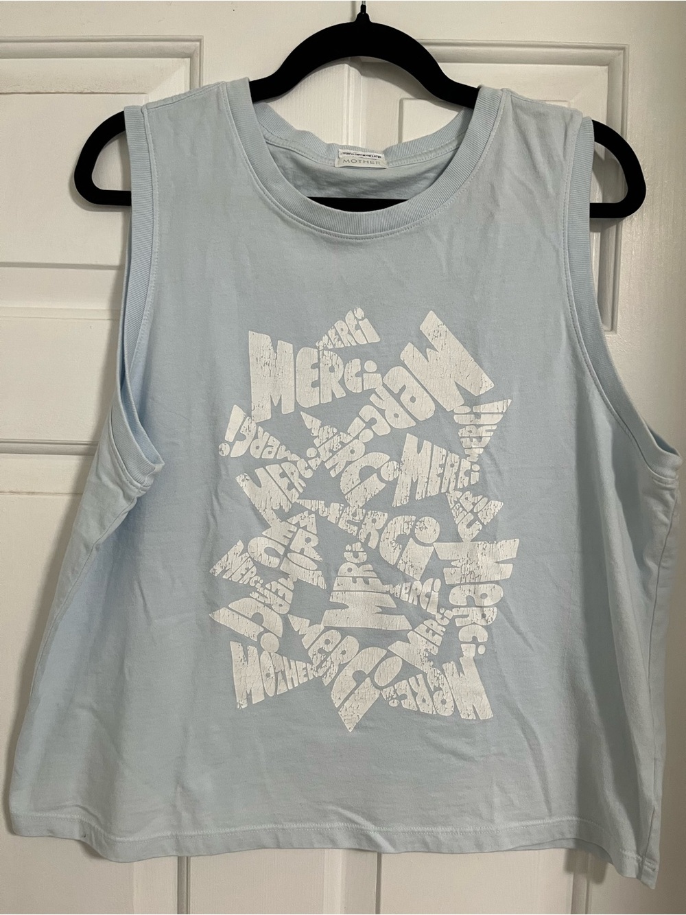 The Strong And Silent Type Top in light blue - size XL